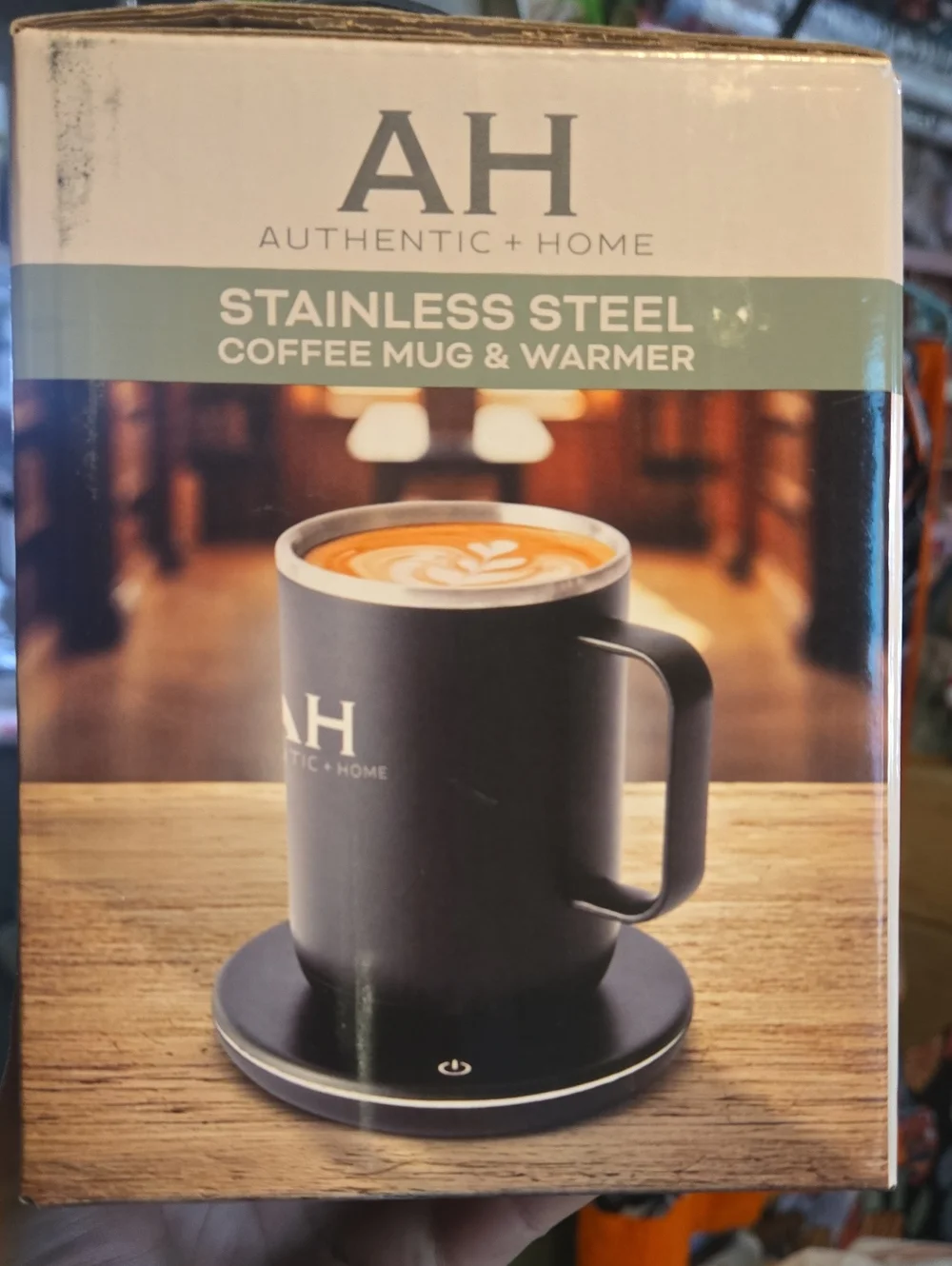 Stainless Steel Coffee Mug & Warmer - Black